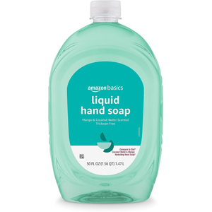 Amazon Basics Liquid Hand Soap Refill, Mango and Coconut Water Scent, Triclosan-Free, 50 Fl Oz (Pack of 1)