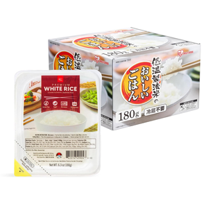 IRIS Instant White Rice (10 Pack), Ultra Premium Japanese Short Grain Sushi Sticky Rice, Microwave for 80 seconds