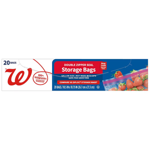 Walgreens Storage Bags Gallon, 20 ea