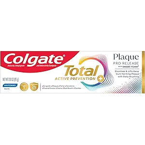 Colgate Total Plaque Pro Release Whitening Toothpaste 1 Pack, 3.0 Oz Tube