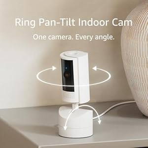 Ring Pan-Tilt Indoor Cam | See all around with 360° pan coverage, HD video, plus Two-Way Talk (2024 release) | White