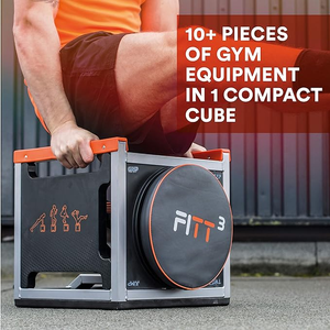 FITT Cube Total Body Workout, High Intensity Interval Training Machine Machine with 2 Cords & 3 Bands