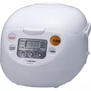 Zojirushi Electric Rice Cooker: 5.5 Cup Capacity, 7 Settings, Digital Control, Nonstick, Timer, Automatic Keep Warm, White