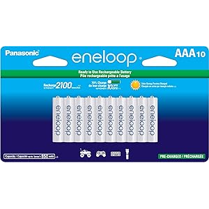 Eneloop Panasonic BK-4MCCA10FA AAA 2100 Cycle Ni-MH Pre-Charged Rechargeable Batteries, 10-Battery Pack