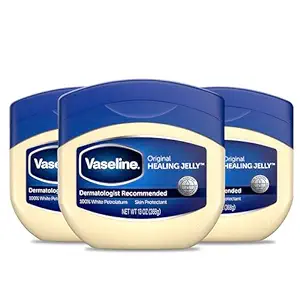 Vaseline Petroleum Jelly Original Provides Dry Skin Relief And Protects Minor Cuts Dermatologist Recommended And Locks In Moisture, 13 Ounce (Pack of 3)