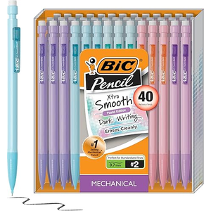 BIC Xtra Smooth Mechanical Pencil with Erasers, 0.7 mm Point, Refillable, 40-Count Pack