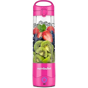 nutribullet Portable Blender, Cordless, 20oz Vessel, Personal Blender, USB-C Rechargeable, Bright Pink, NBPB50100BP
