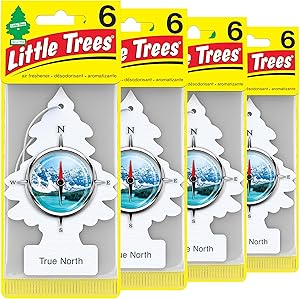 LITTLE TREES Air Fresheners Car Air Freshener. Hanging Tree Provides Long Lasting Scent for Auto or Home. True North, 24 Air Fresheners