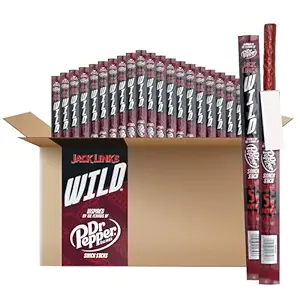 Jack Link's WILD Snack Sticks, Dr Pepper Inspired Flavors - Protein Snack Sticks with 5g of Protein per Serving, Keto Friendly, Individually Wrapped - 1.0 oz (Pack of 20)