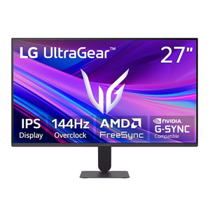 LG 27" UltraGear FHD 144Hz Overclock Gaming Monitor with AMD FreeSync, 27G411A-B