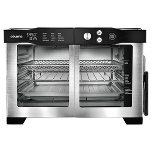 Gourmia French Door 6-Slice Digital Toaster Oven Air Fryer with Integrated Temperature Probe, 24L, Stainless Steel