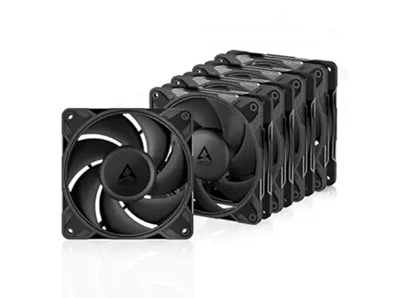 ARCTIC P12 Pro PST - 5 Pack - Powerful Premium Fan, 120 mm PWM Fan with Y-Cable Splitter, 600-3000 RPM, 0 RPM <5% PWM, Fluid Dynamic Bearing, 4-Pin - Black