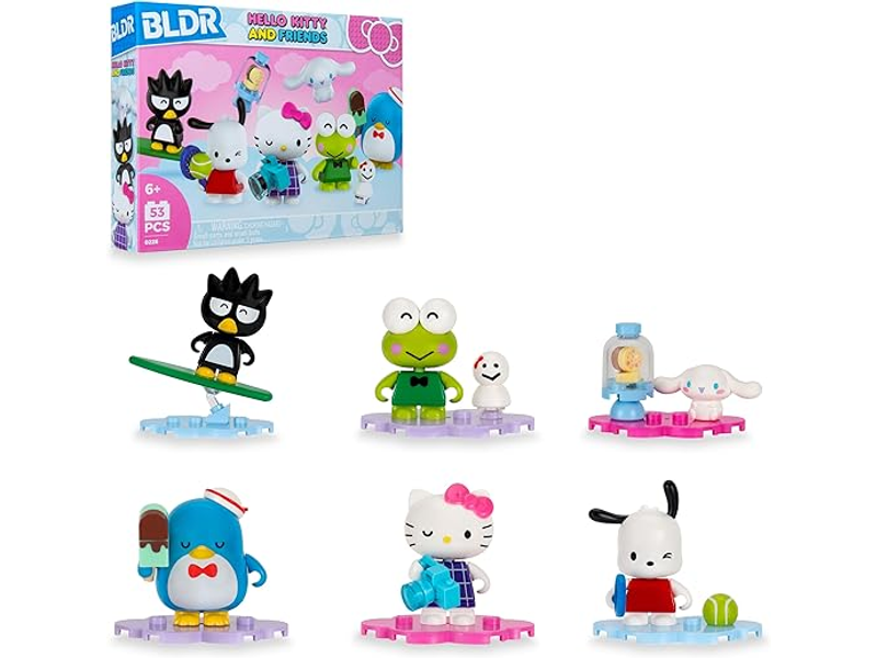 BLDR Hello Kitty and Friends Minifigures 6-Pack - Amazon Exclusive - Hello Kitty, Cinnamoroll, Pochacco, Tuxedosam, Keroppi, & Badtz-Maru - 8+, 0226