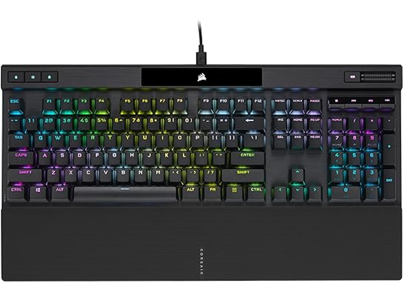 Corsair K70 RGB PRO Wired Mechanical Gaming Keyboard (CHERRY MX RGB Speed Switches: Linear and Rapid, 8,000Hz Hyper-Polling, PBT DOUBLE-SHOT PRO Keycaps, Soft-Touch Palm Rest) QWERTY, NA - Black