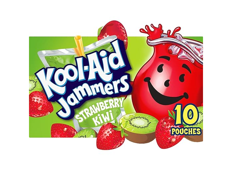Kool-Aid Jammers Artificially Flavored Drink, 1 Pouches, for School Lunches and On-the-Go Hydration, Strawberry Kiwi Flavor, Excellent Source of Vitamin C, 6 fl oz