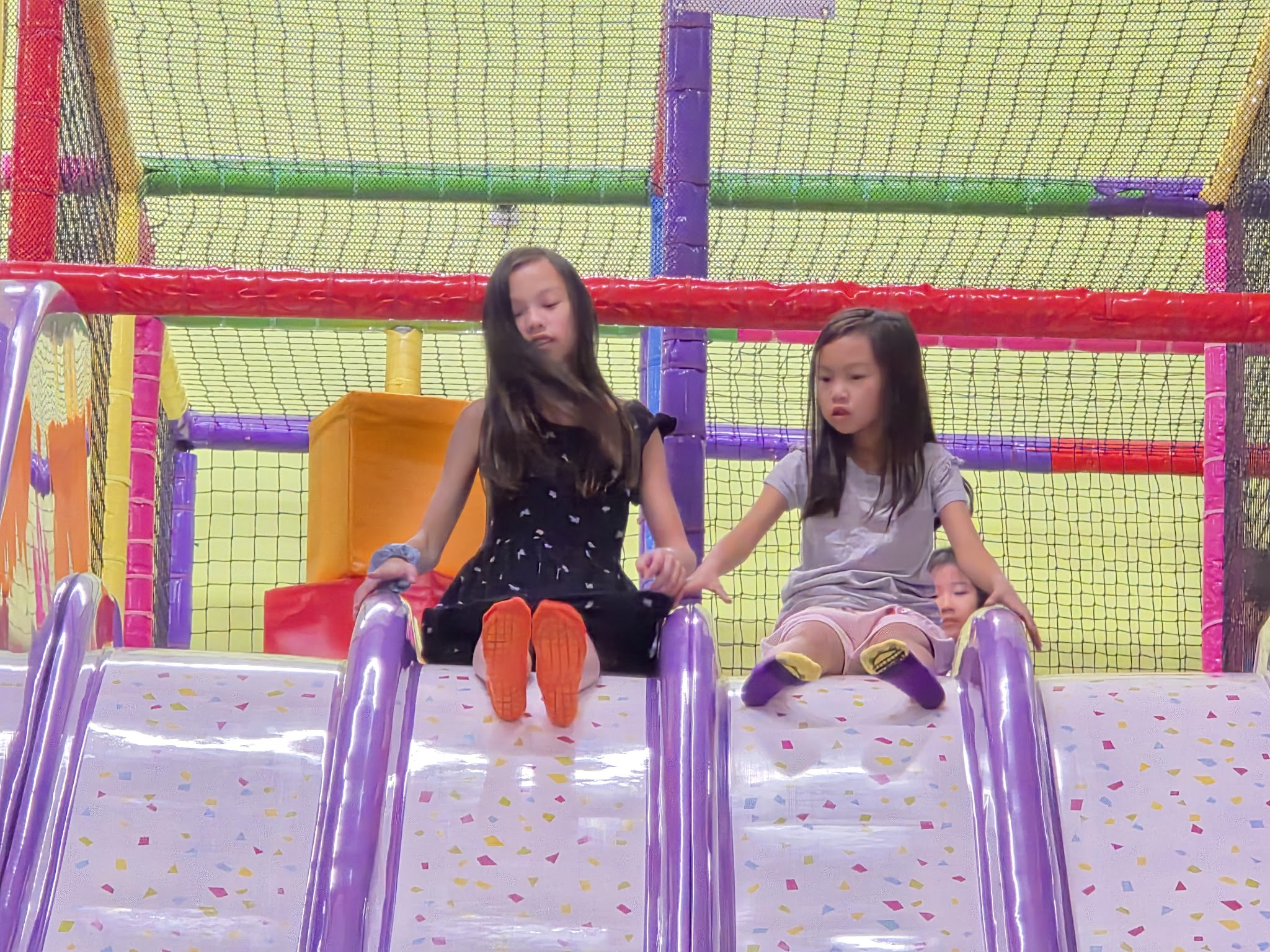 Weee! Going down with my sister